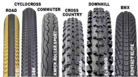 Tire treads for different riding conditions