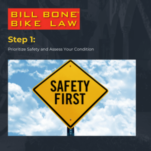 Prioritize Safety and Assess Your Condition during road bike accidents